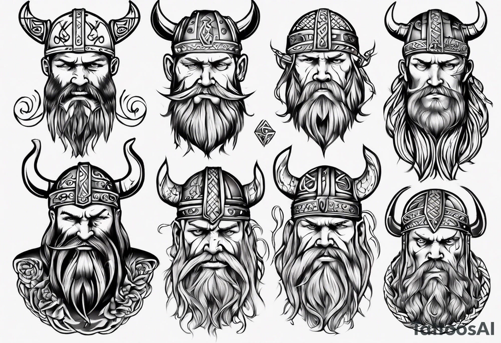 Viking face tattoo idea