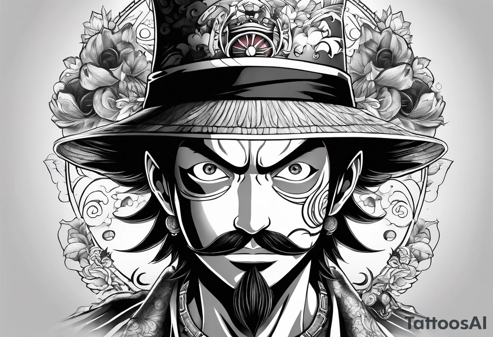 I want a half compas and half Mugiwara Luffy tattoo tattoo idea