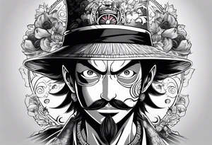 I want a half compas and half Mugiwara Luffy tattoo tattoo idea