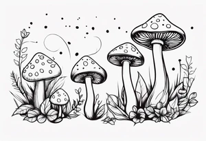 Fairy tale mushrooms tattoo idea