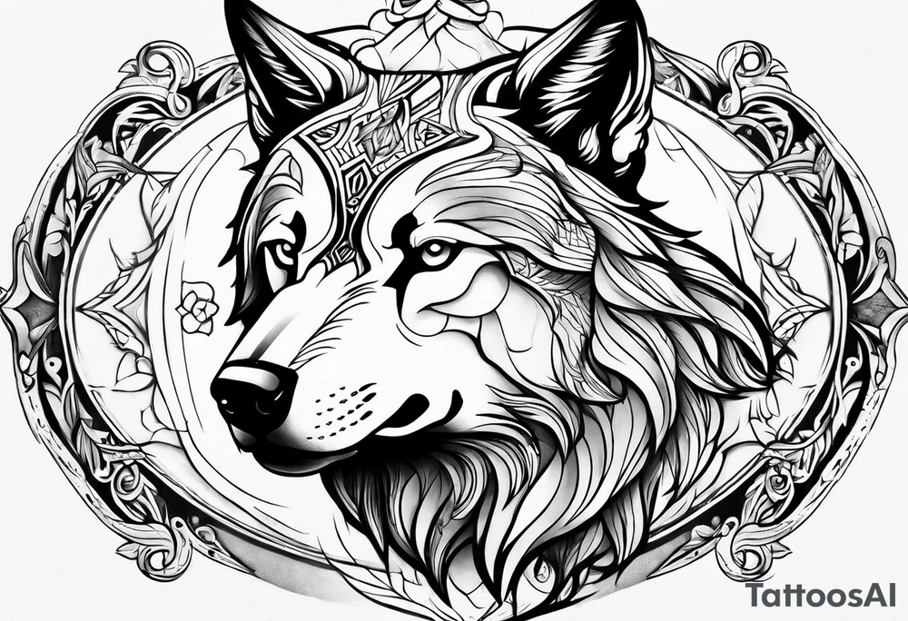 Magic wolf tattoo. tattoo idea