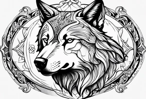 Magic wolf tattoo. tattoo idea