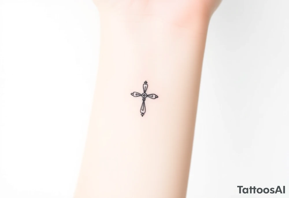 Small cross tattoo idea