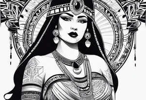 Cleopatra chest tattoo tribal tattoo idea