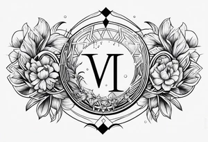 Virgo and Scorpio symbol tattoo idea