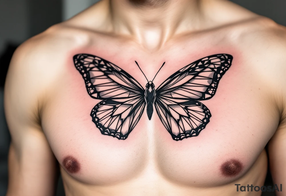 I bow tie inside of a butterfly tattoo idea