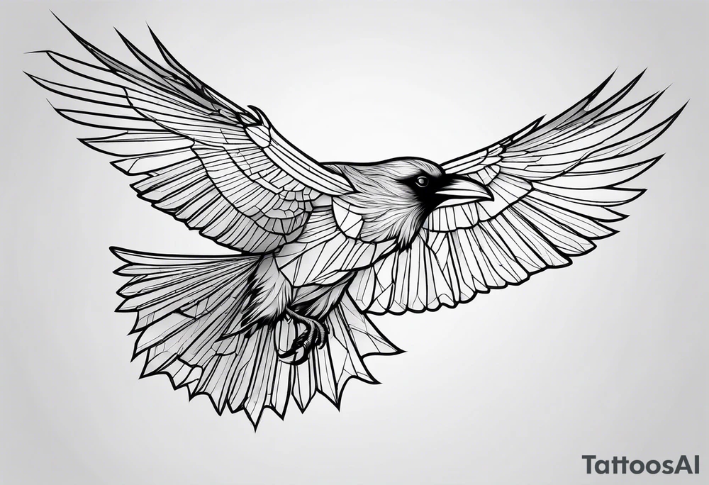 outline of a raven tattoo idea