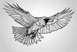 outline of a raven tattoo idea