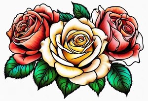 old school roses tattoo idea