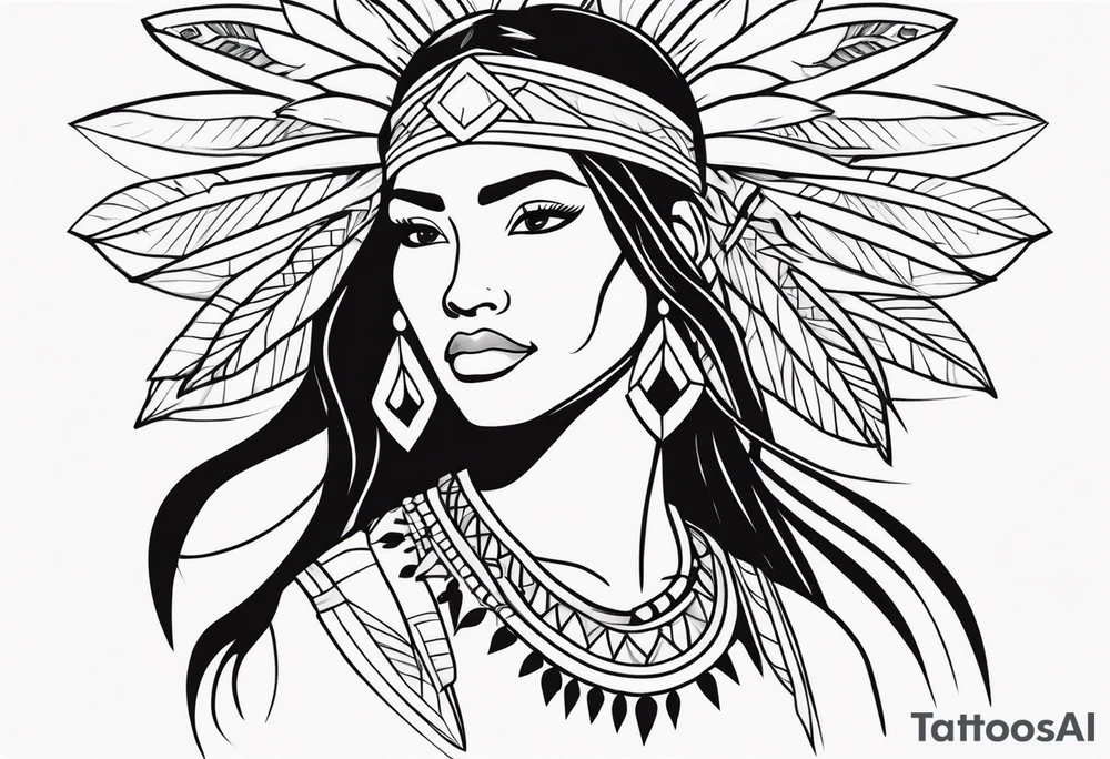 Pocahontas Modern tattoo idea