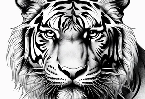 Tiger with a bull tattoo idea