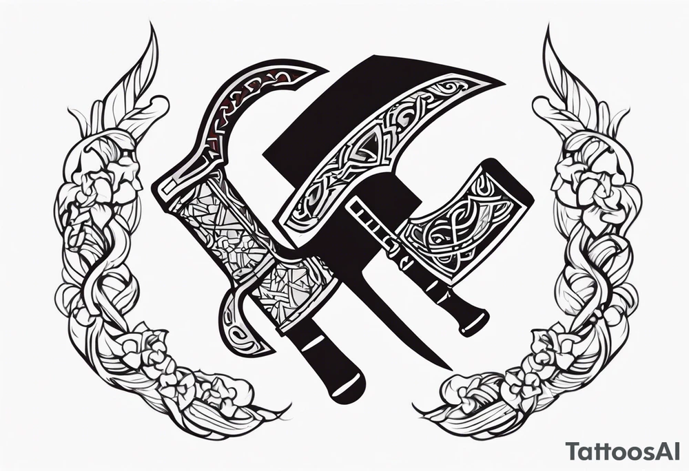 Viking hatchet tattoo idea