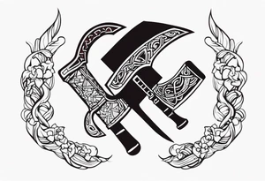 Viking hatchet tattoo idea