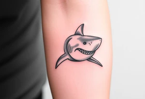 powerful  small great white shark moving forward tattoo tattoo idea