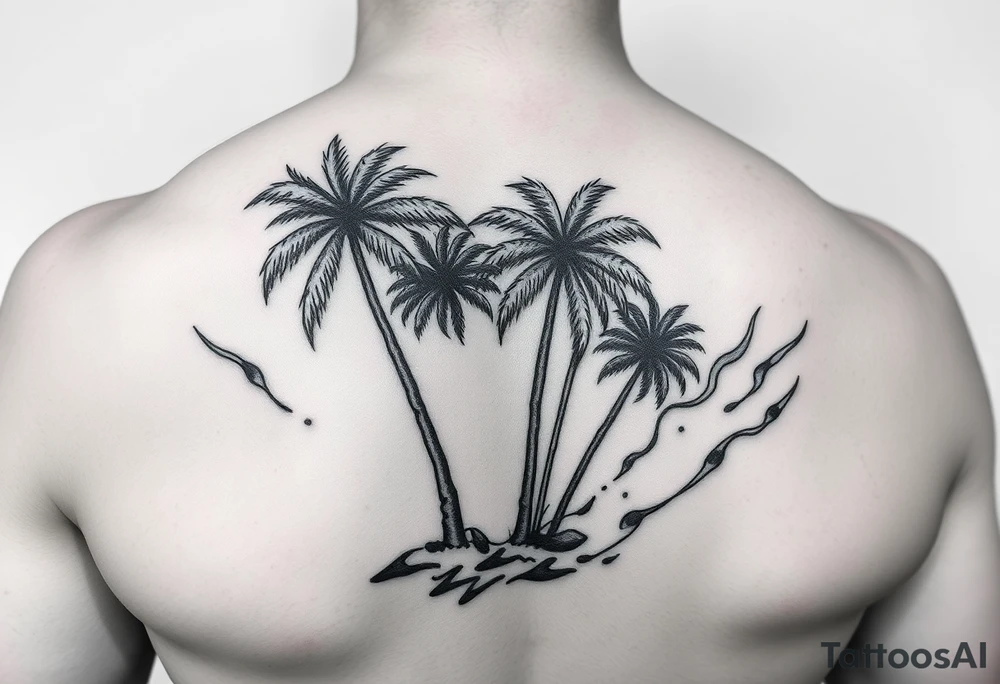 Zoe BOYZ with palm trees and flames tattoo idea
