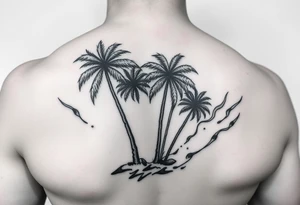 Zoe BOYZ with palm trees and flames tattoo idea
