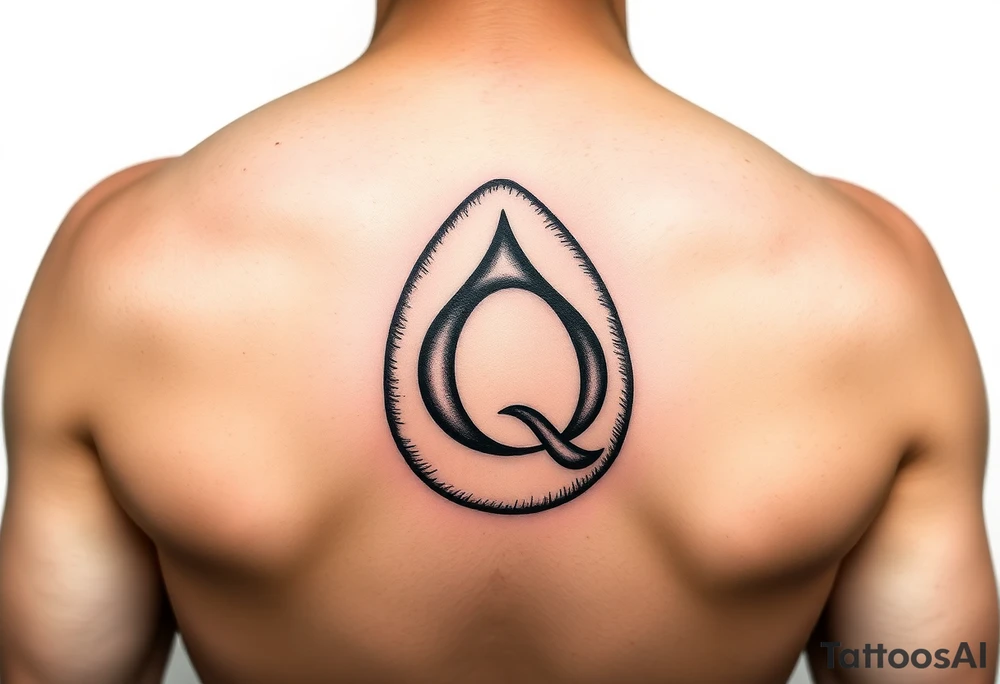 an egg with a spade and a q on it. tattoo idea
