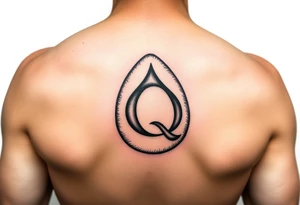 an egg with a spade and a q on it. tattoo idea
