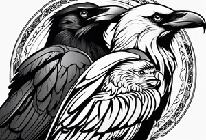 raven dad and osprey mother tattoo idea