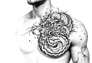 Right chest tattoo with the japanese word for Kaizen tattoo idea