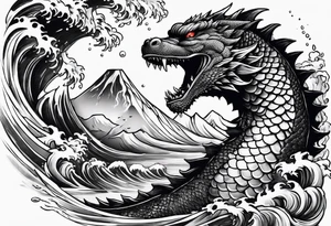 Godzilla and a Koi fish tattoo idea