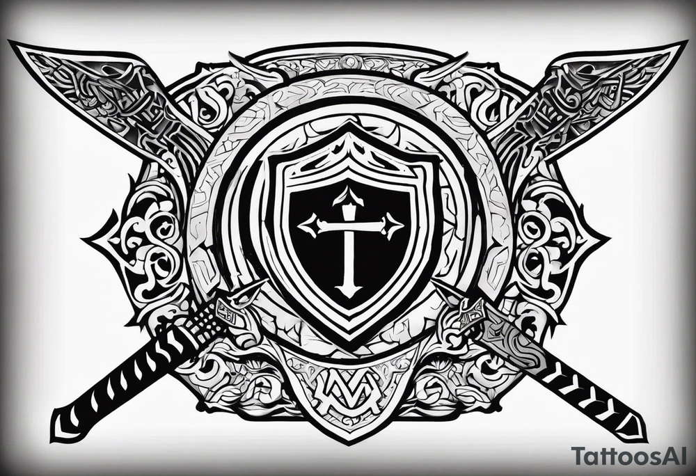 Valhalla shield  steps sword tattoo idea