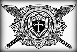 Valhalla shield  steps sword tattoo idea