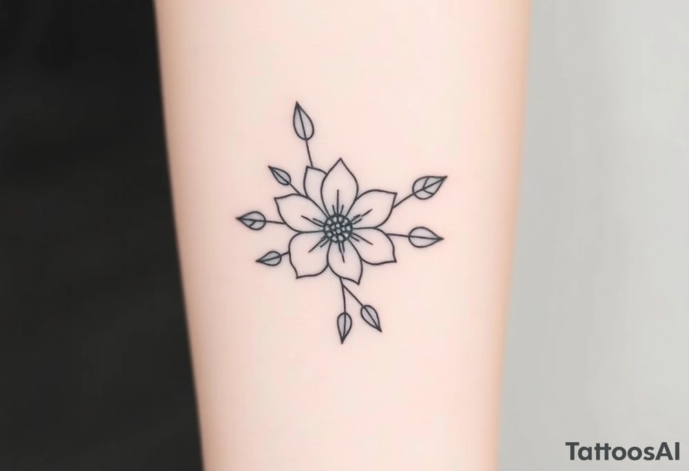 Unique flower art tattoo idea