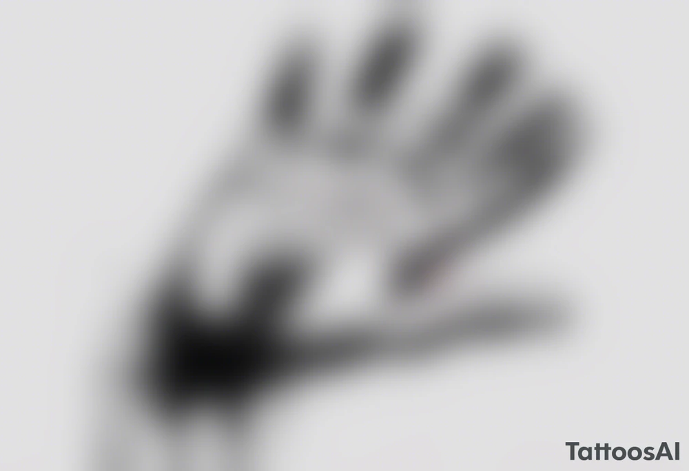 a plain human hand with the palm facing forward. There is a hole in the hand. The hole has blood dripping from it tattoo idea