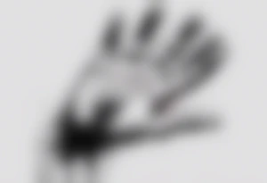 a plain human hand with the palm facing forward. There is a hole in the hand. The hole has blood dripping from it tattoo idea