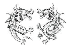 roaring dragons tattoo idea