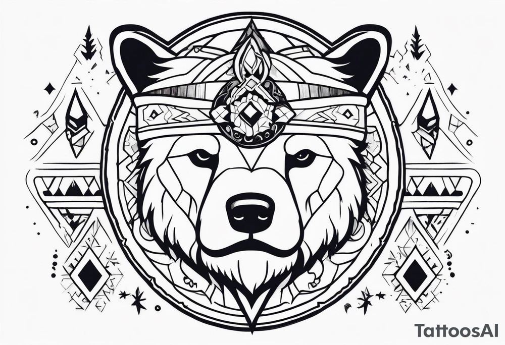 Snow bear shaman tattoo idea