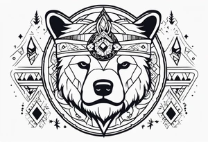 Snow bear shaman tattoo idea
