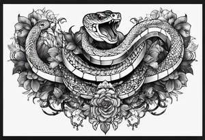 gemstone snake crystal body tattoo idea
