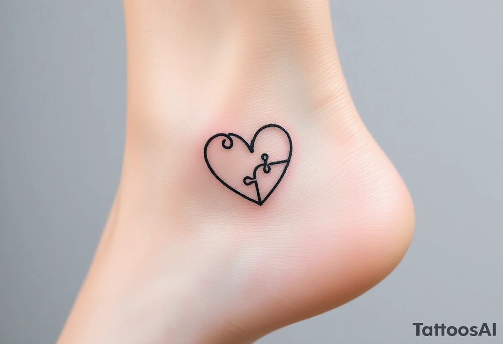 autism heart puzzle shape symbol tattoo idea