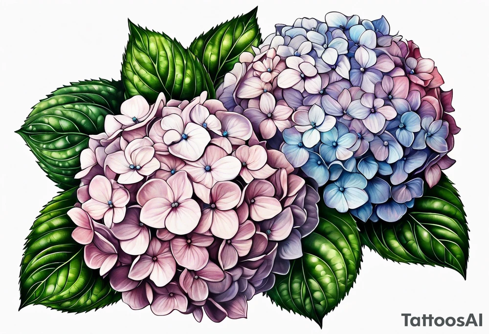 Hydrangea flowers tattoo idea