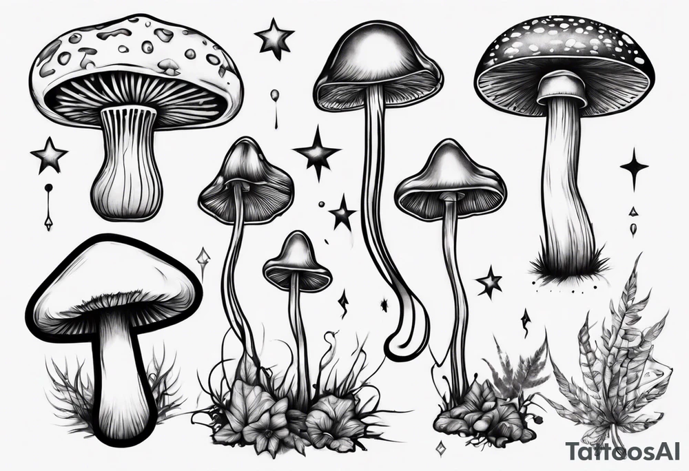 Magic mushroom tattoo idea