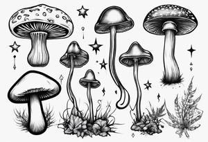 Magic mushroom tattoo idea