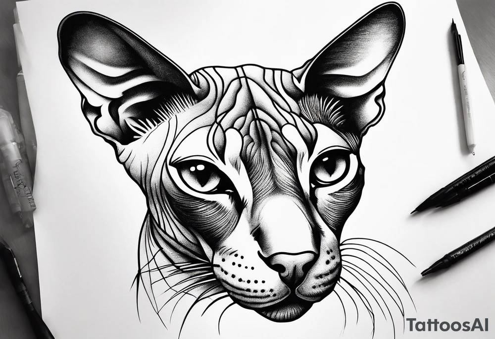 sphynx cat tattoo idea