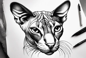 sphynx cat tattoo idea