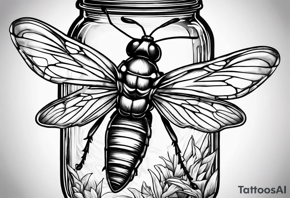 grasshopper in a mason jar tattoo idea