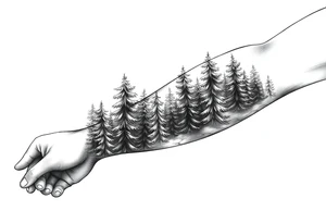 Coniferous forest forearm tattoo sleeve tattoo idea