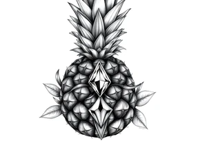 Pineapple Pubic crown diamond vagina and anus tattoo idea
