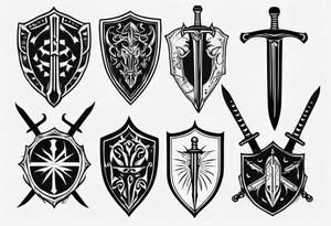 Sword and shield tattoo idea
