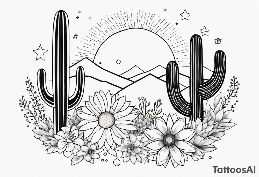 fine line with sun, stars, floral, dots, cactus
. Sternum tattoo tattoo idea