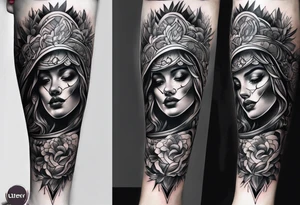 lower leg sleeve tattoo idea