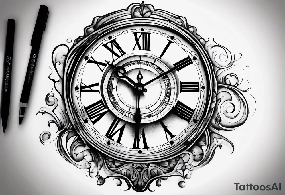dali melted clock tattoo idea