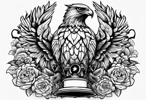 Hawk holding a trophy 2024 tattoo idea