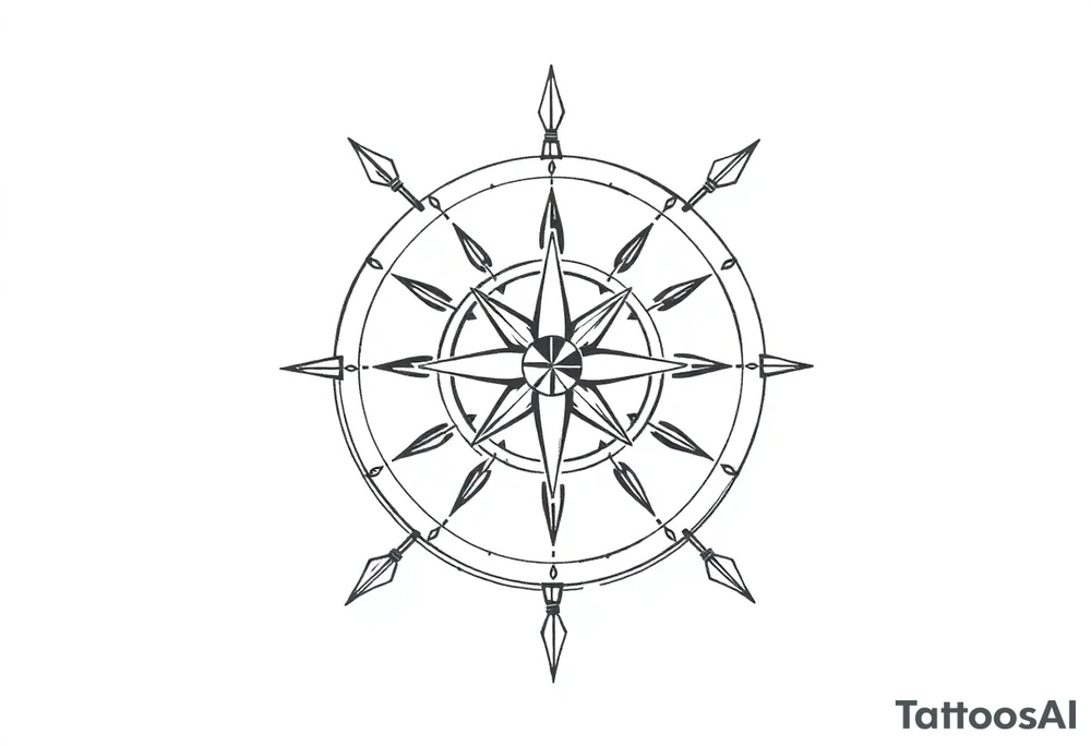 Compass with arrows tattoo idea