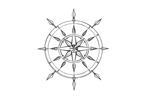 Compass with arrows tattoo idea